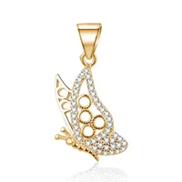 

POLIVA Gold Plated 925 Sterling Silver Butterfly Pendant Charms Women Cubic Zirconia Necklace Pendant