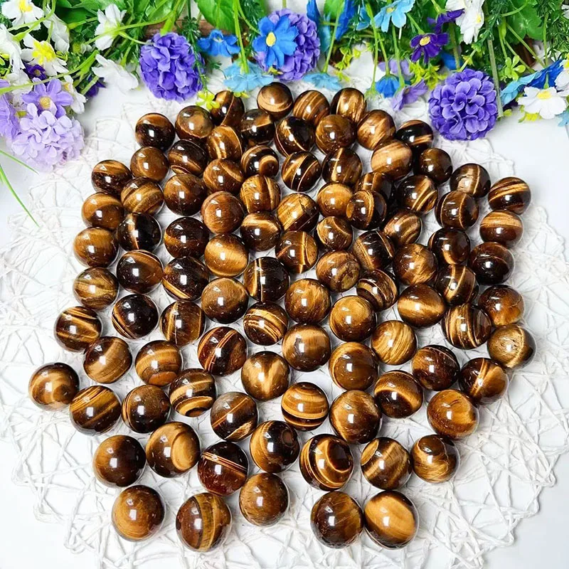 Wholesale Mini Natural Crystal Gemstone Ball Yellow Tiger Eye Small Sphere for Home Decoration