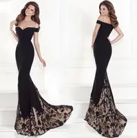 

2019 new design elegant women cotton slim off shoulder floor length long evening dress