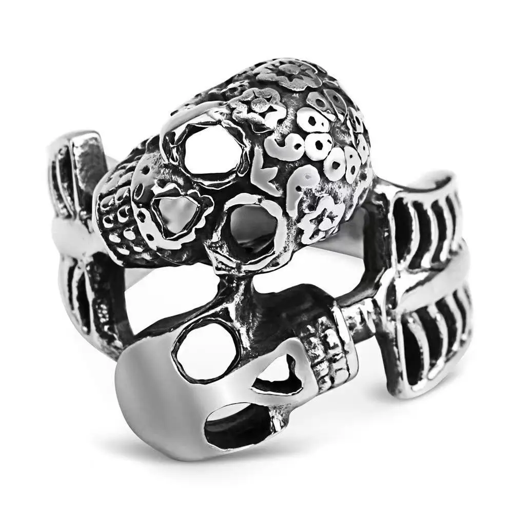 

Hot selling punk jewelry 316 L Stainless Steel Skull Ring men's ring