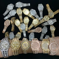 

2019 Iced Out luxury wristwatch diamond watch gold silver men watches hip hop with case jewelry gifts big dial watch suppliers