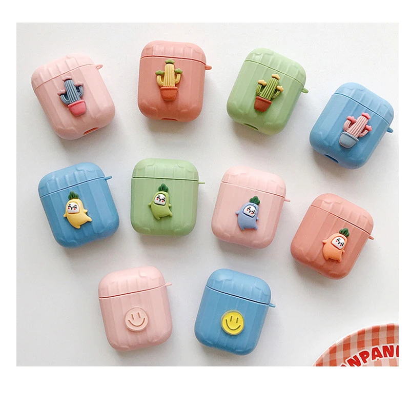 

Wholesale 3D Plant Cute Smiley Face Earphone Cases For Airpods Pro 3 2 Gen TPU Accessories