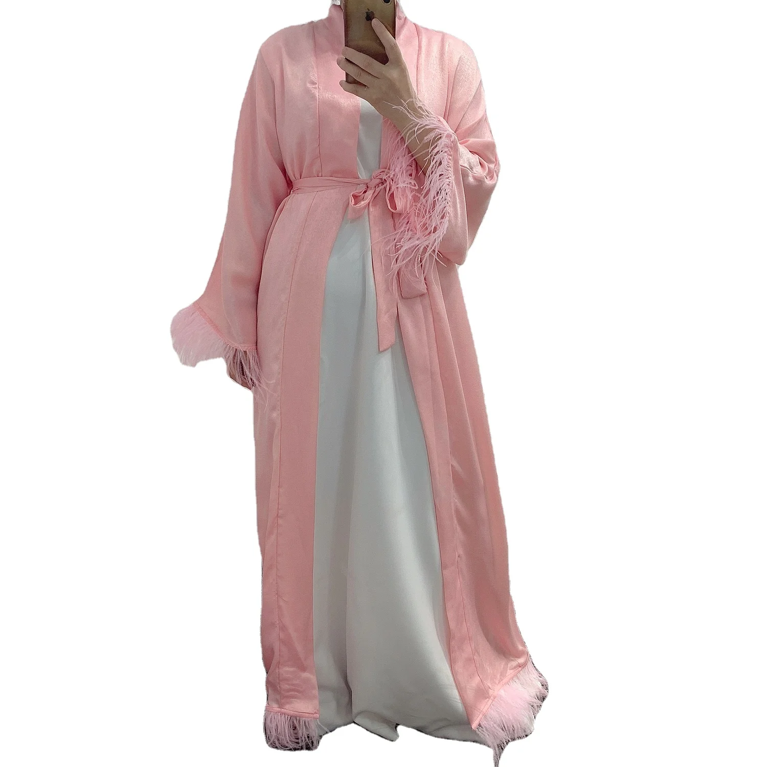 

New Design Women Fashion Solid Color Long Sleeves Arab Turkish Abaya Islamic Clothing Modest Muslim Maxi Dresses Women, 4 colors