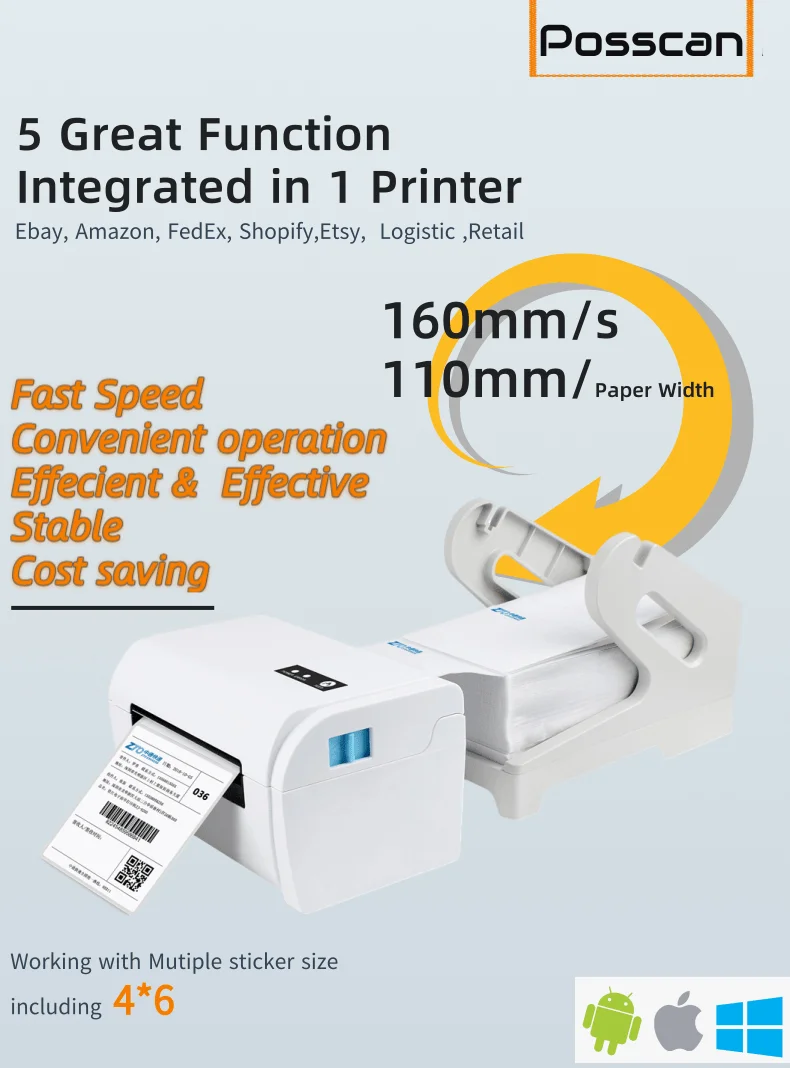 wireless thermal label printer 4x6