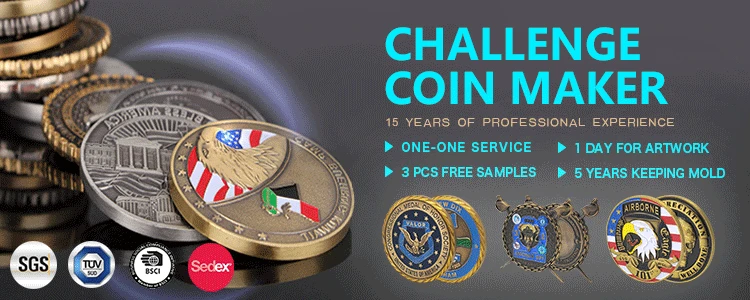 No minimum cheap coins souvenir high quality metal material custom challenge coin with logo professional two sides design