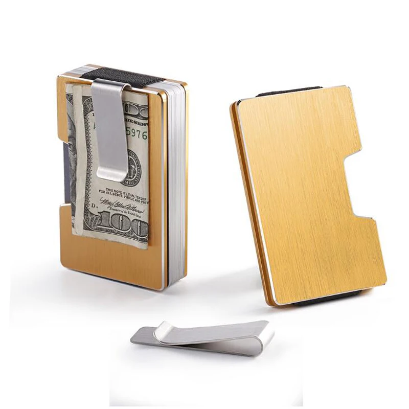 

2020 Newest design RFID blocking Minimalist Slim Aluminum Wallets for Men, 8 colors