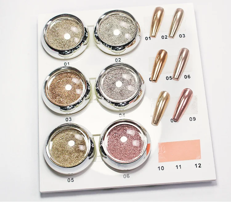 

Professional 8 Color Solid Magic Mirror Effect Chrome Pigment Nail Powder Set, 8 colors