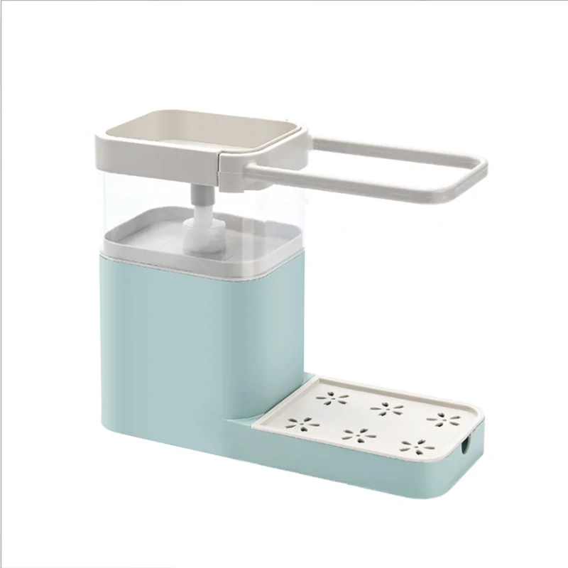 

3 in 1 Soap Pump Dispenser Kitchen Sponge Holder caddy sponge dispenser
