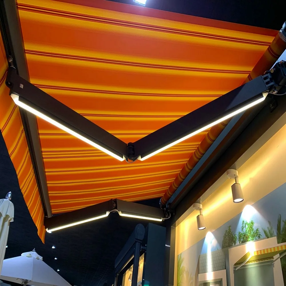 Outdoor Balcony Aluminum Electric Manual Sun Shade Retractable Awnings