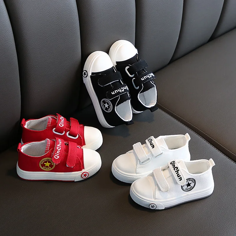 

2022 Spring Summer New Kids's White Shoes Breathable Non Slip Canvas For Small Medium-sized Children Baby Boys Girls Casual