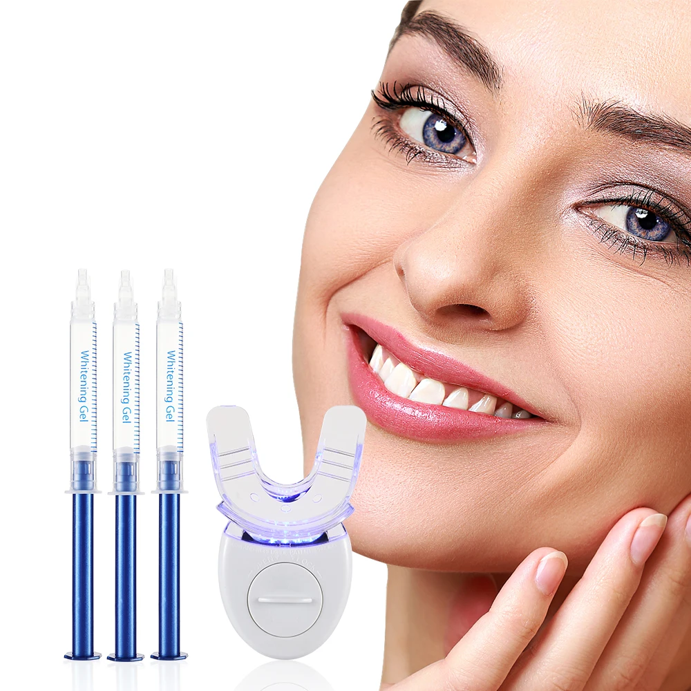 Private Label Logo Advanced Smart LED Teeth Whitening Kit Zahn Bleach Blanqueamiento Dental Oral Hygiene Dental Care Syringe Gel