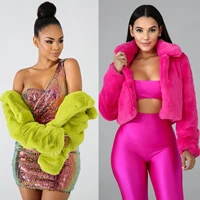 

2019 Ladies Winter Coats Loose Fur Cardigan Short Jacket Faux Fur Coat