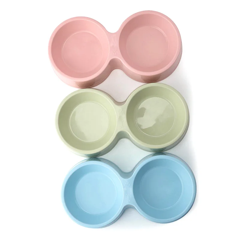 

Dog Food Bowl Double Bowl Stainless Steel Rice Basin Retriever Small Dog Pet Supplies Pet Feeding Bowl, Blue, green, pink