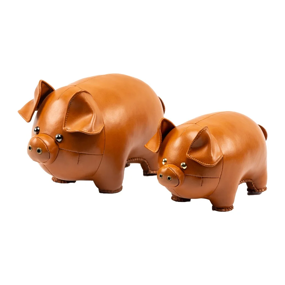 

Cozipop Zodiac pig handmade leather animal pig toy piggy home decoration Christmas doll gift
