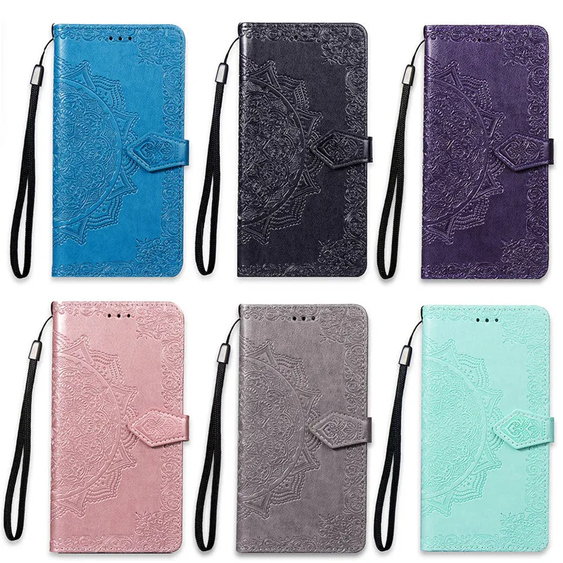 

Vintage 3D Embossed Mandala Pattern Flip Case For Meizu Note6 Cover Wallet Case For Meizu M5S Note9
