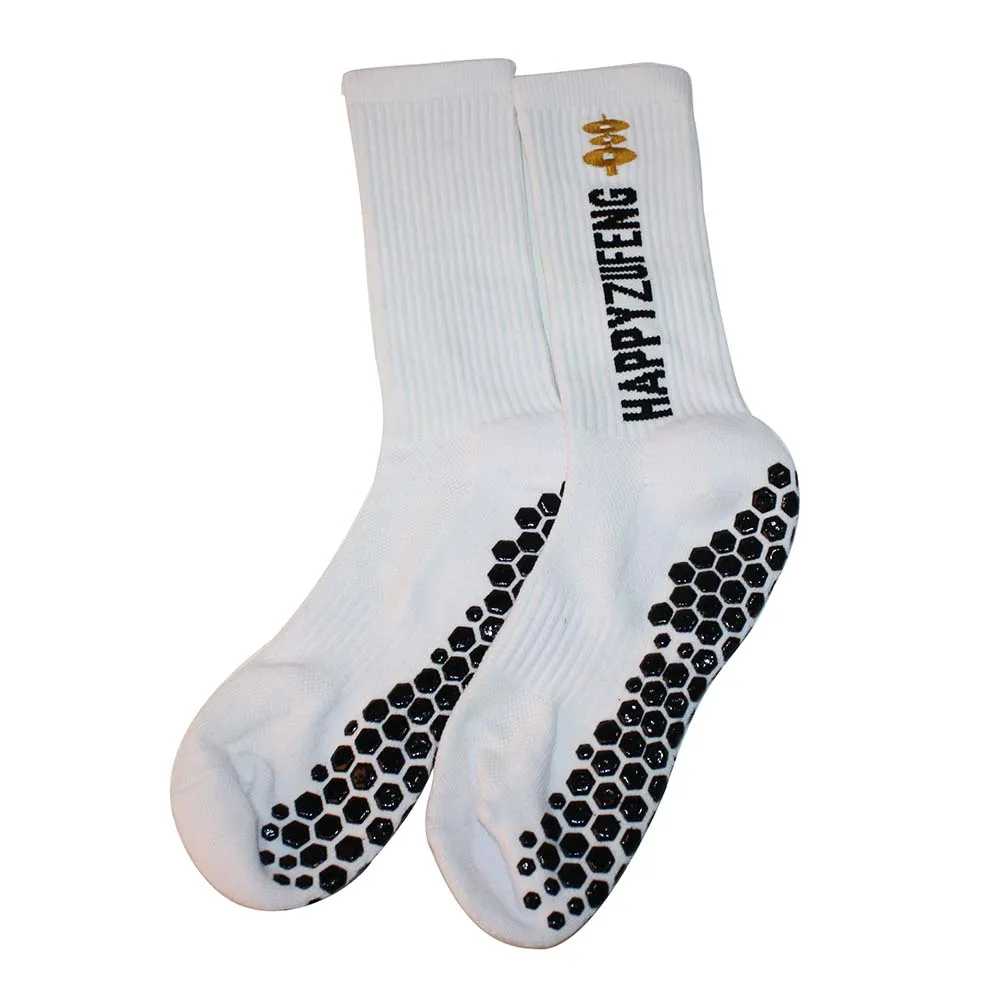 

Anti slip white custom sport running football grip socks men, Custom color