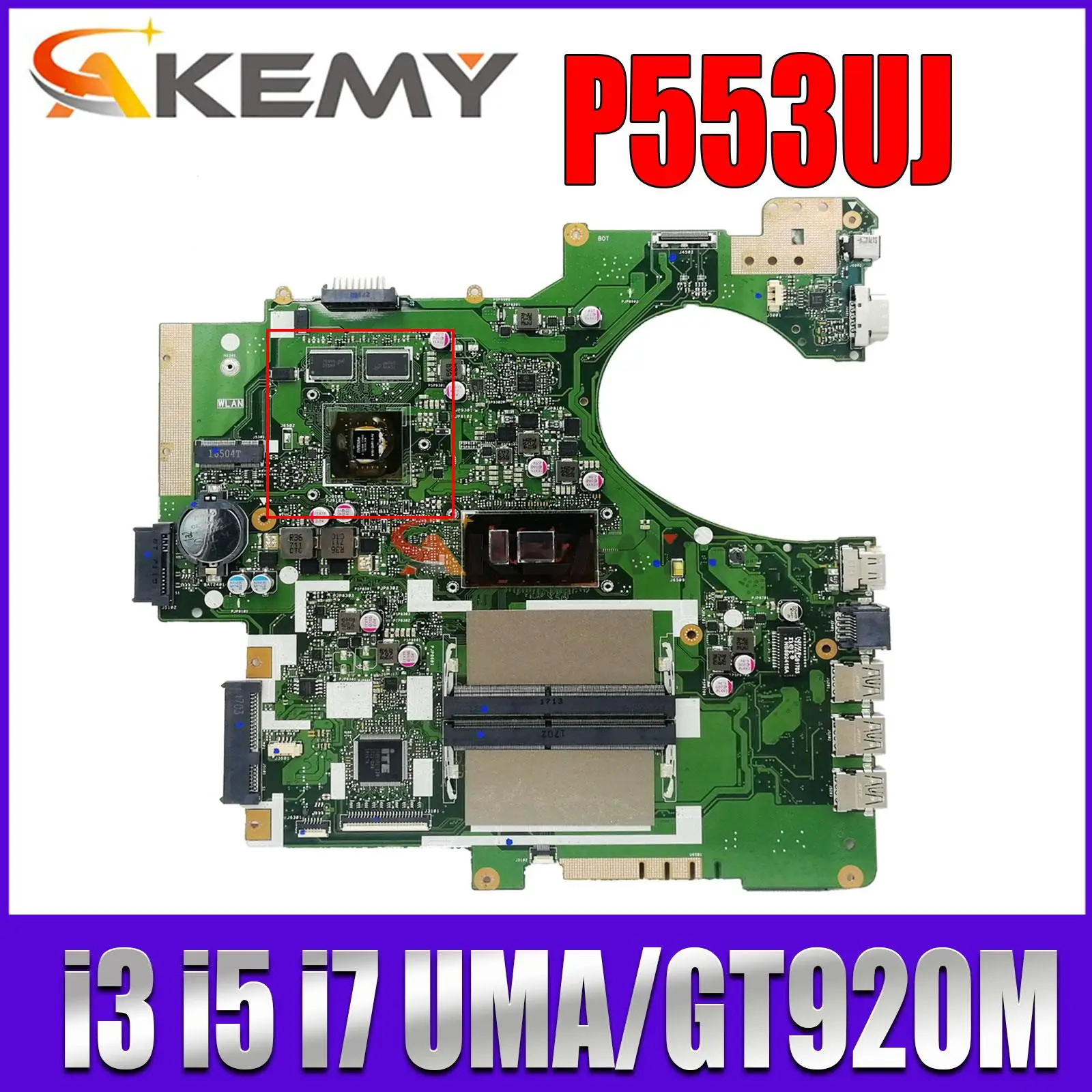

Mainboard P2540UJ P2540UA P2530UJ P553UJ P553UA P2540U PRO553U PX553U PE553U P553U Laptop Motherboard I3 I5 I7 UMA OR GT920M