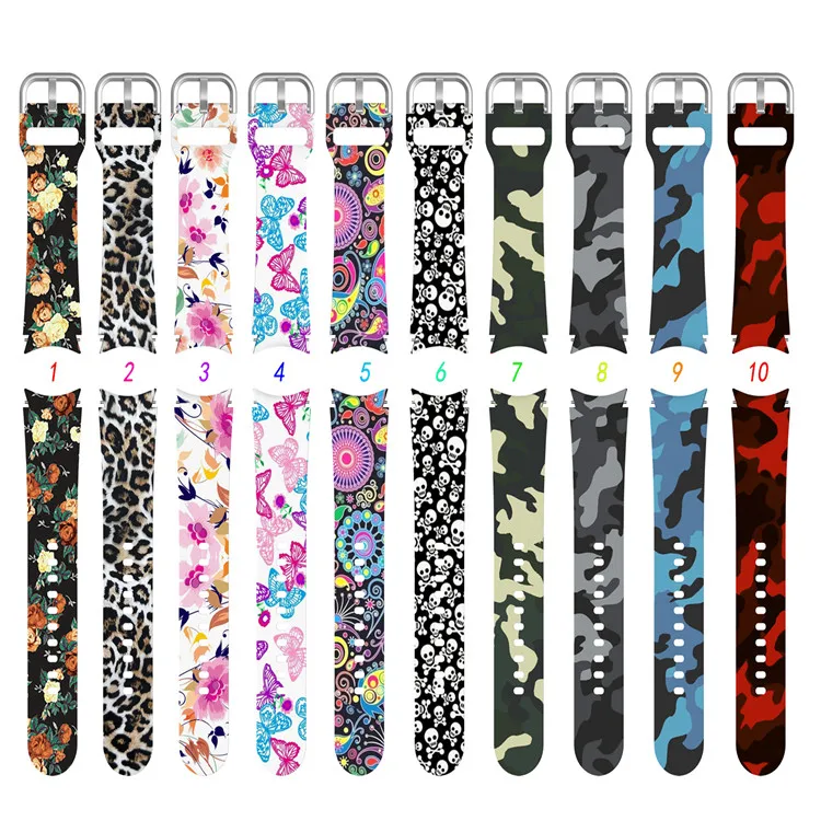 

Soft Fadeless Pattern Printed Bands Silicone Watch Strap For Samsung Galaxy Watch 4/4 Classic, Customized