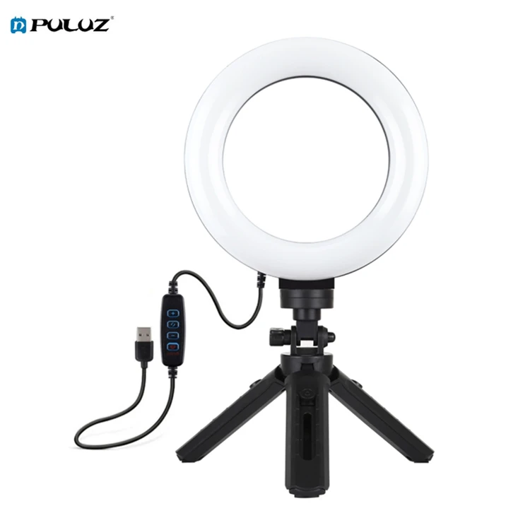 

Wholesale PULUZ 6.2 inch 16cm USB 3 Modes Dimmable LED Ring Vlogging Photography Video Lights With Tripod Mount Kits