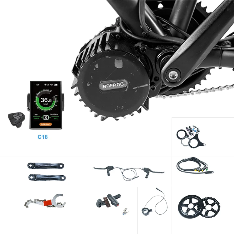 

8fun BBS02B display C18 48V Engine bafang mid drive motor kit 750w motor