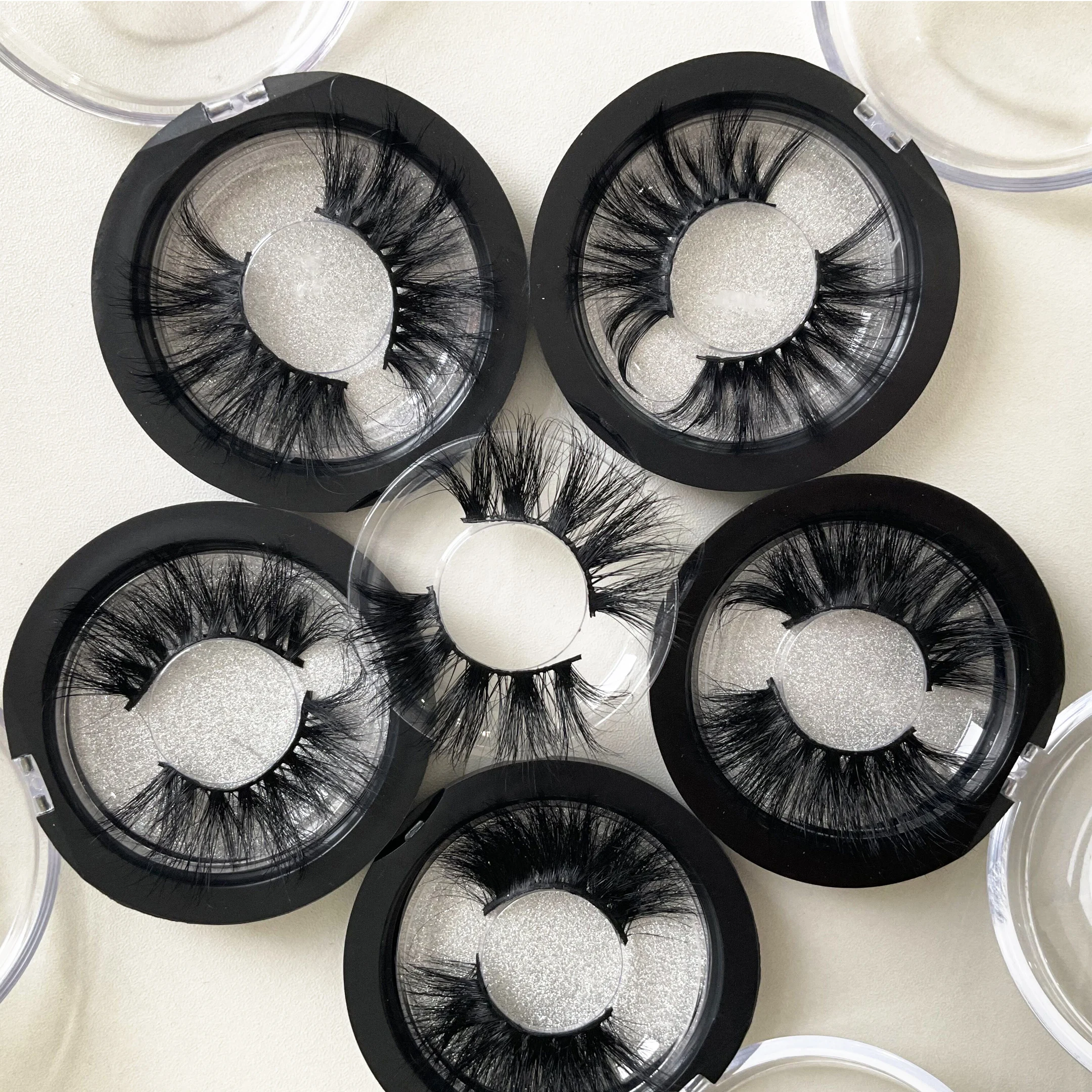 

Private Label Real Mink Fur Eyelash natrual cruelty free Lashes3d case private label mink fluffy eyelashes, Black color