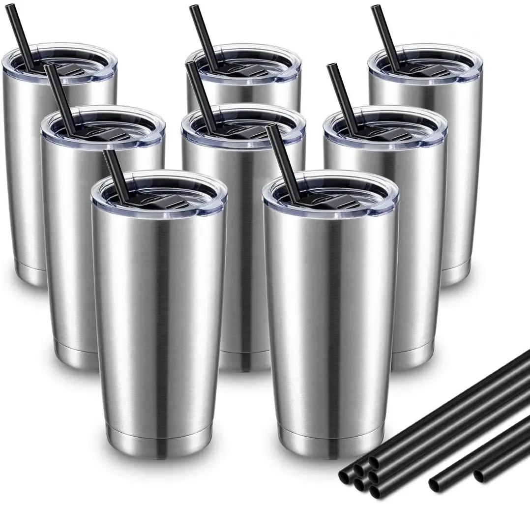 

2021 ready to ship 20oz Vacuum Insulated Double Wall Stainless Steel sublimation blank skinny straight tumbler with straw