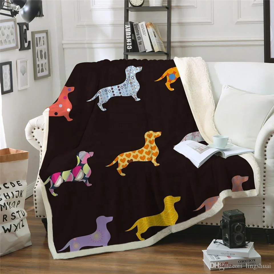 Soft Warm Designer Custom Knitted Flannel Coral Polar Fleece Picnic Throw Solid/Dot Cartoon Printed Anime Blankets
