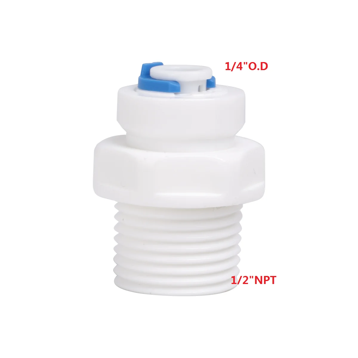 

Water Filter Fittings 1/4" Inch O.D To 1/2" Inch NPT Male Direct Connector For RO Water Filter System Water Pipe Connector