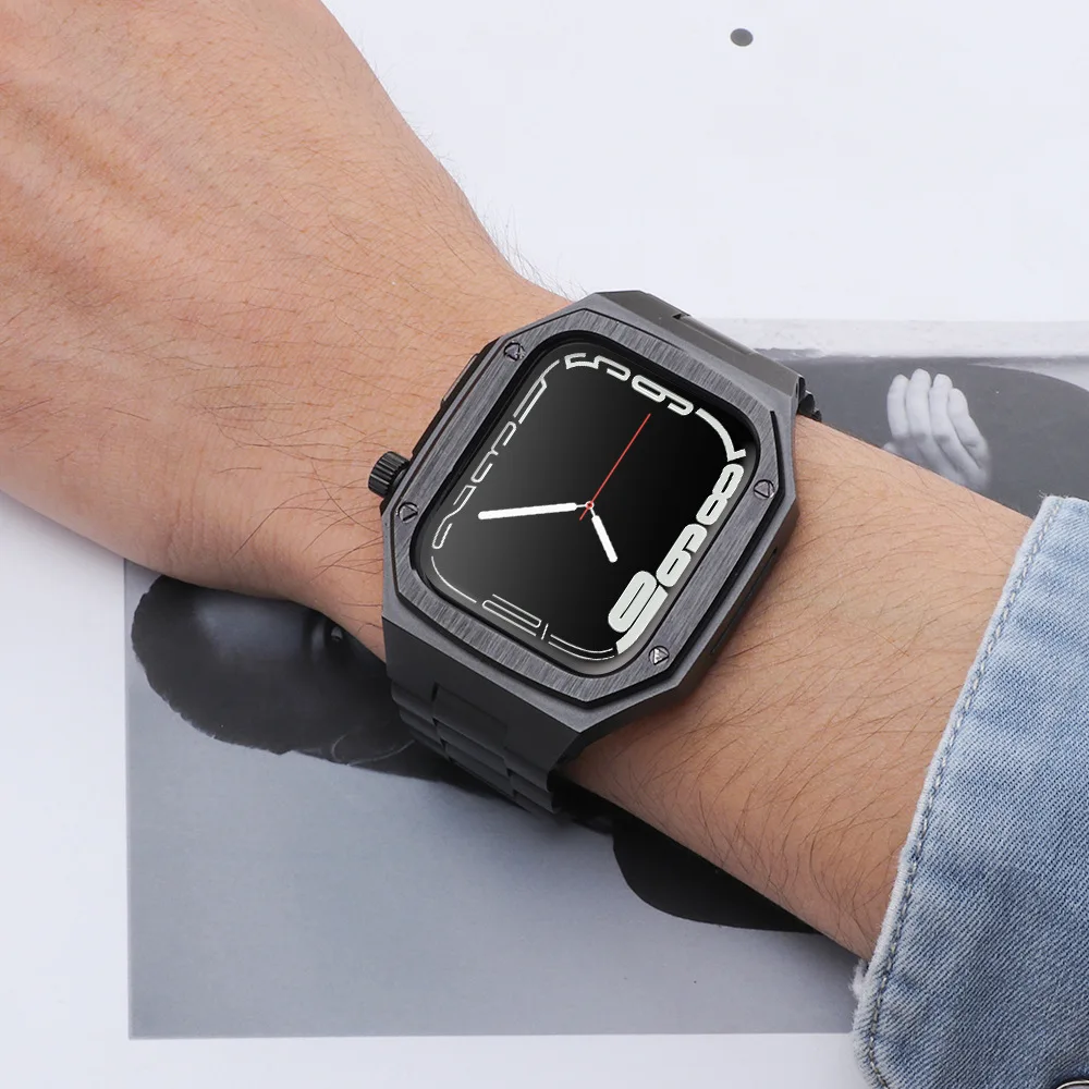 

QIMAN 316L Stainless Steel Case for Apple Watch Metal Case 45mm 44mm for iWatch 7/6/se/5/4