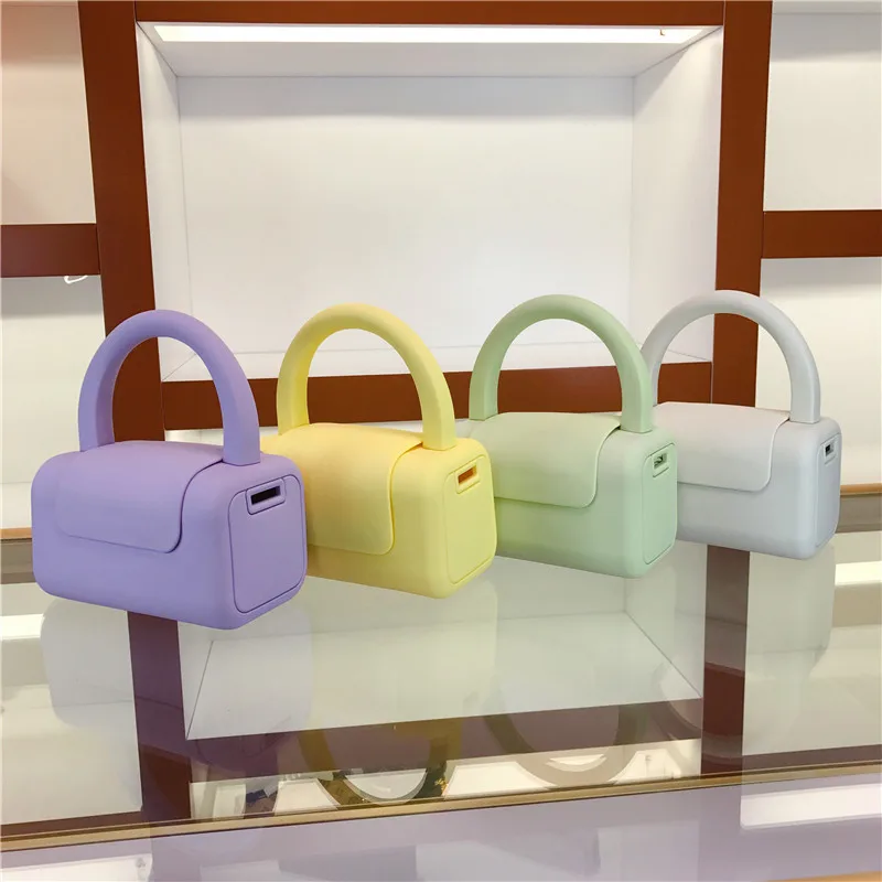 

Rainbow Jelly Bag handbags neon shoulder Bags Square ladies candy jelly purse
