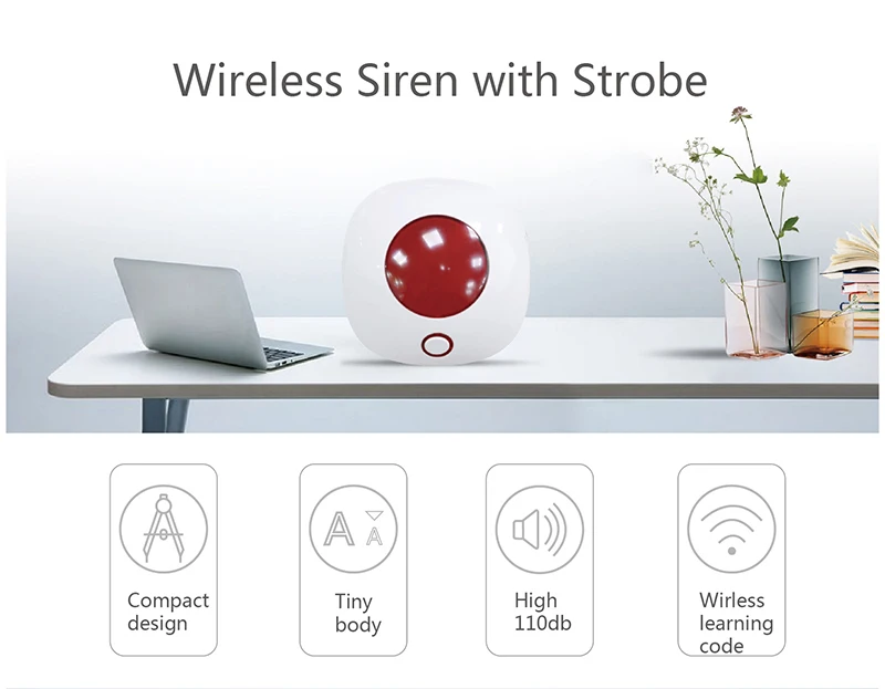 Indoor home alarm wireless Strobe siren