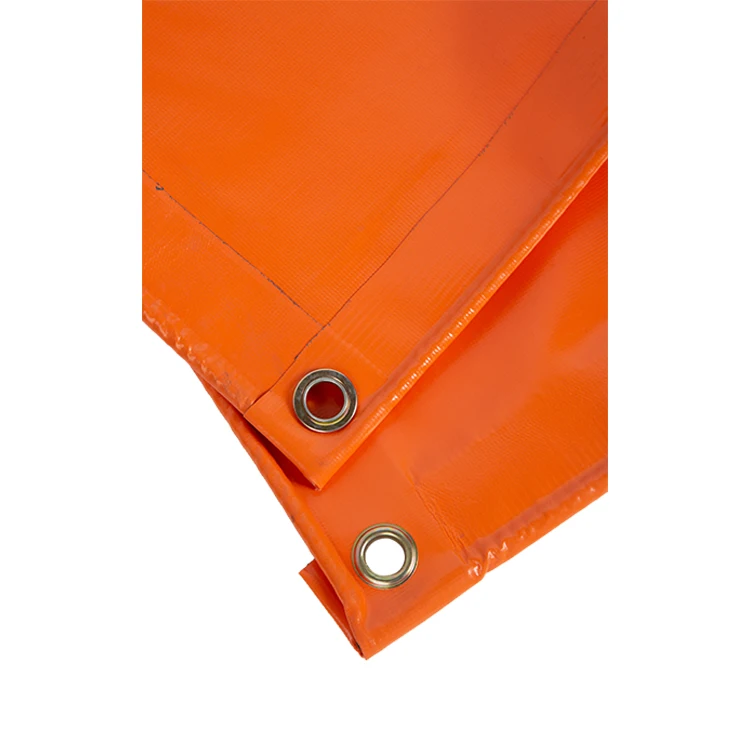 
Wholesale 0.55mm Orange Mesh Reinforced Tarpaulin For Truck Factory Direct Price flame-retardant awning tarpaulin manufacter 