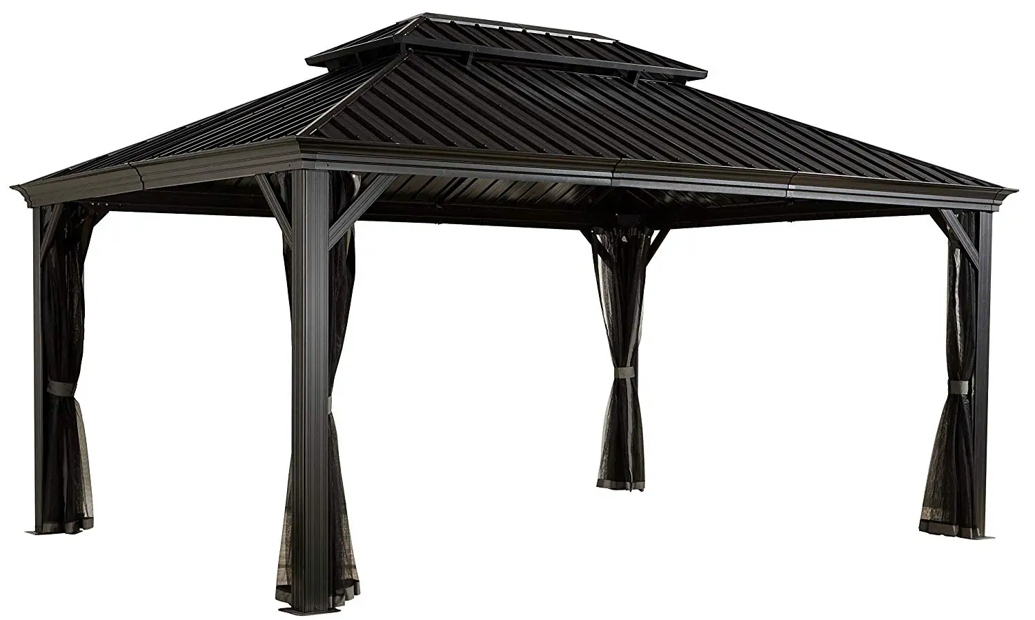 12x16ft Garden Charcoal Assembled Aluminum Hardtop Gazebo Buy Hardtop