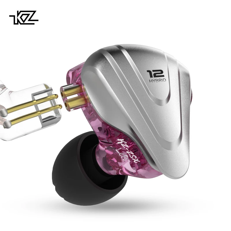 

KZ ZSX In Ear Headphone 5ba+1dd 12 Unit Hybrid Technology Hifi Earphone With Detachable, Black/purple/cyan