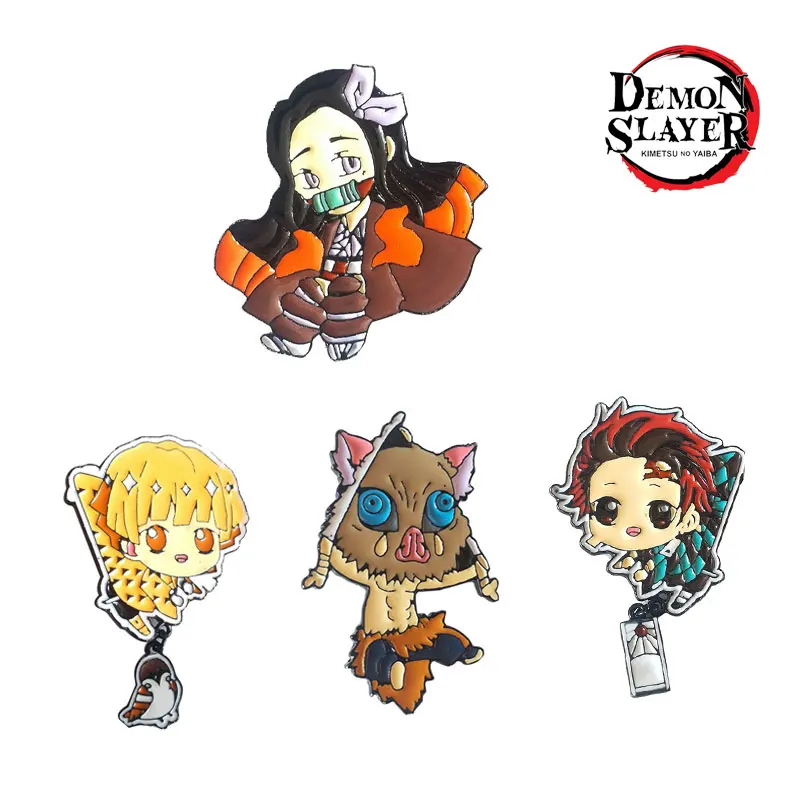 

Demon Slayer Kimetsu No Yaiba Hashibira Inosuke Agatsuma Zenitsu Kamado Tanjirou Brooches, Picture