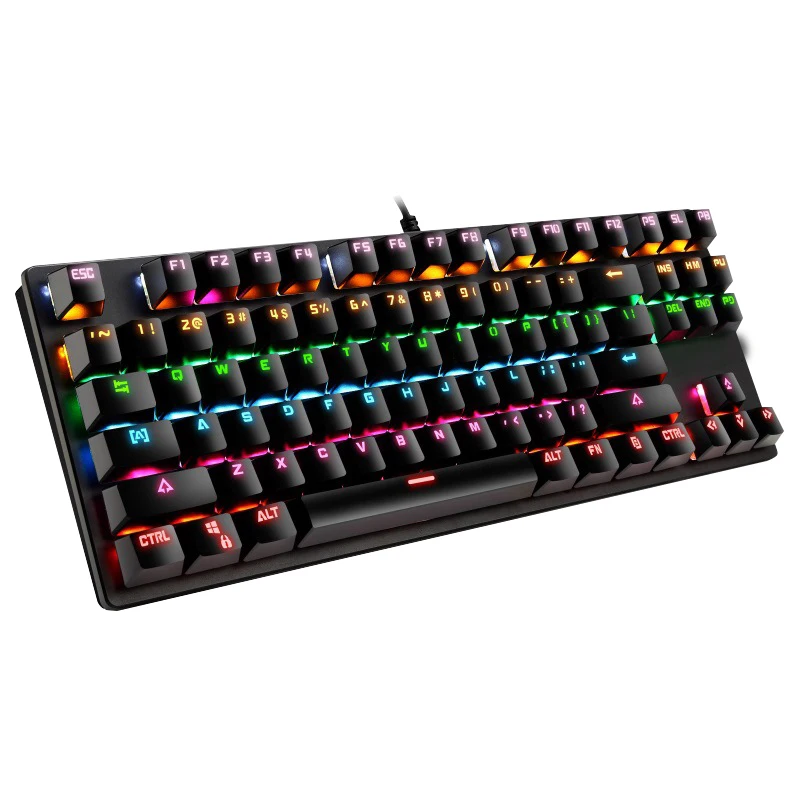 

USB glowing clavier Mechanical feel pc wired gaming backlit keyboard for home office gamer