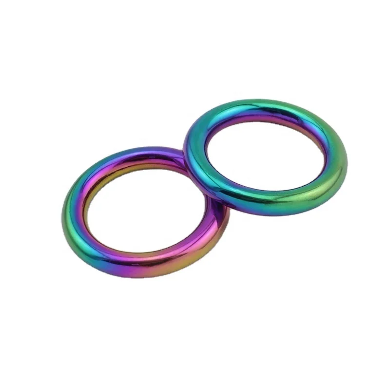 

Nolvo World  Parts Hardware Welded Rainbow Rings Solid Cast O Ring For Bag