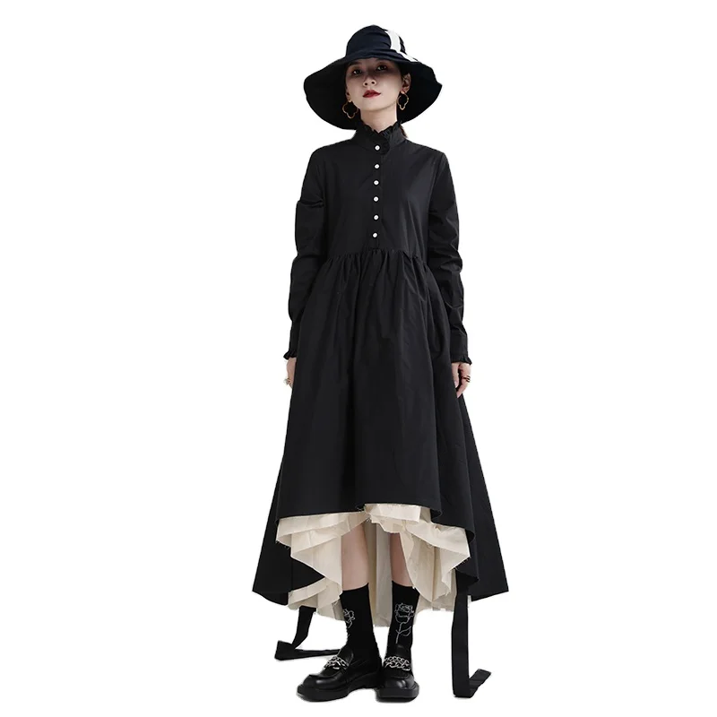 

2021 New Autumn ladies midi long sleeve dress most popular beautiful korean fashion dress 1535, Customized color