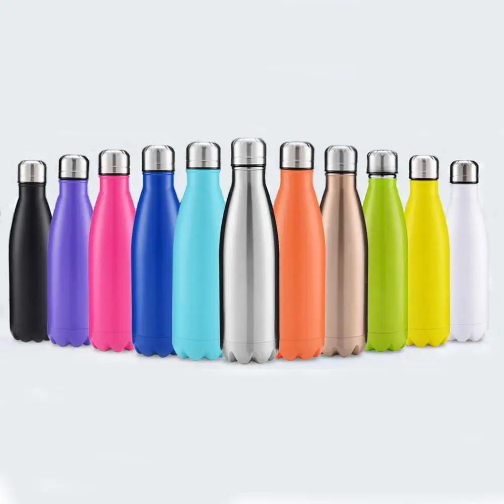 

High Quality Double Wall Cola Shape Insulated Vacuum Flask Stainless Steel Sport Clear Water Bottle With Costom Logo, Customized color
