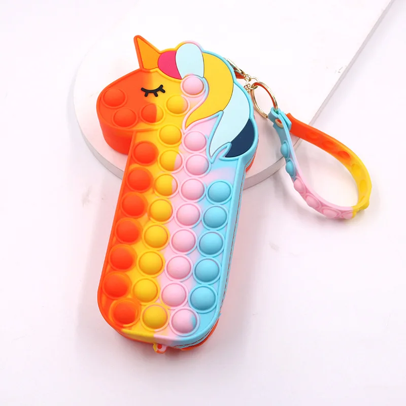 

Pop Pencil Case Cute Fidget Cool Silicon Large Capacity Bubble Stationery Pencil Pouch for Kids Boys Girls