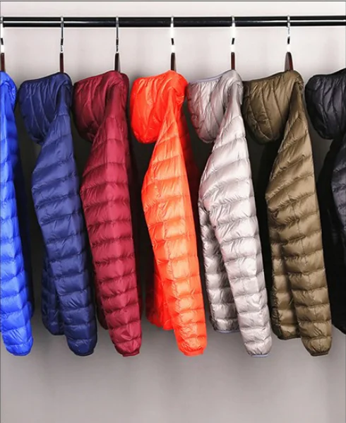 

Men's All-Season Ultra Lightweight Packable Down Jacket Water and Wind-Resistant Breathable Coat Big Size Men Hoodies Jackets, Picture