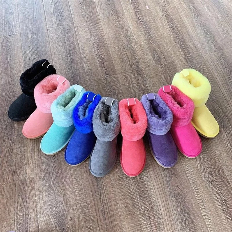 

Classic Casual Warm Slip On Fashion Basic Indoor Snow Boots Microfiber Winter Fur Snow Wool Shoes Boots For Women