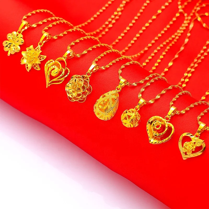 

Brass 18K Gold Plated No Fade Tarnish Free Custom Heart Flower Drop Pendant Necklace For Women