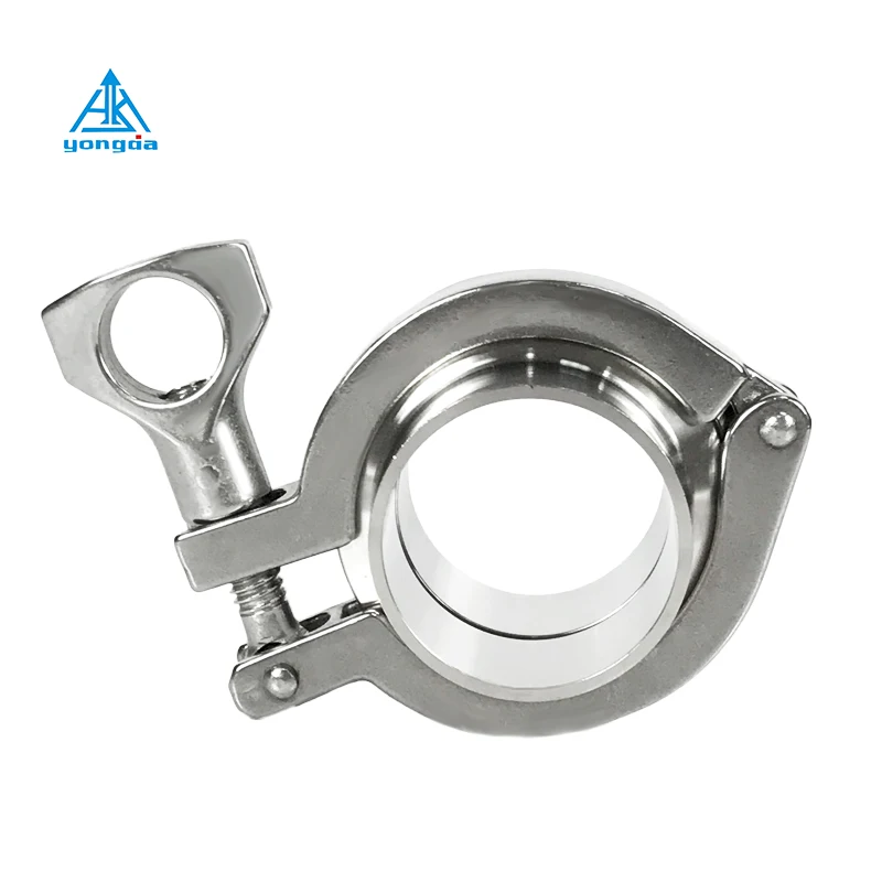 Yongda 304 316L sanitary pipe fitting tri clamp with ferrule and gasket , tri clamp fittings ferrule