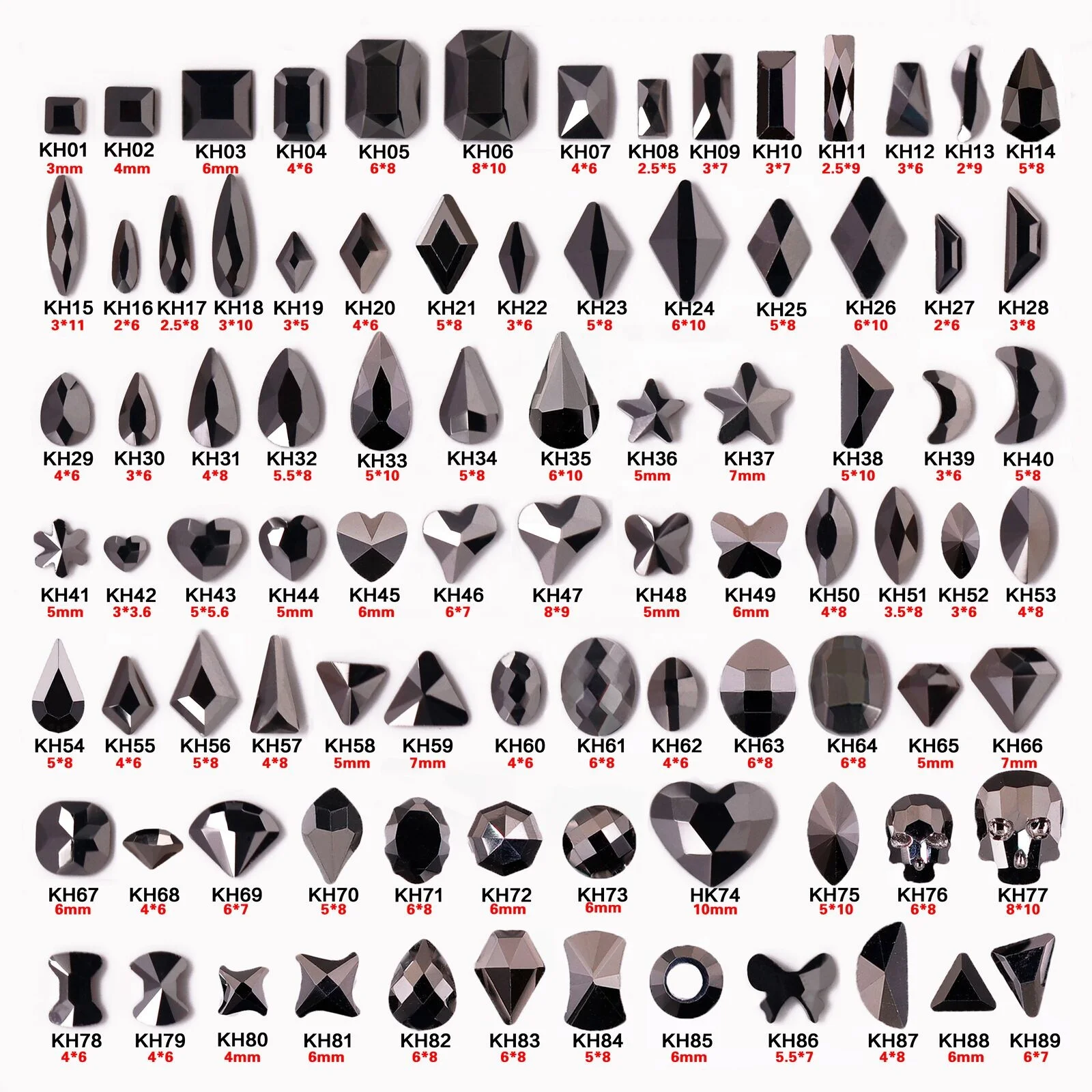 

Yantuo Wholesale New Colors Jet hematite Various Shapesnail Art Rhinestones Glitter Flat Back Rhinestones Hot Sale Products