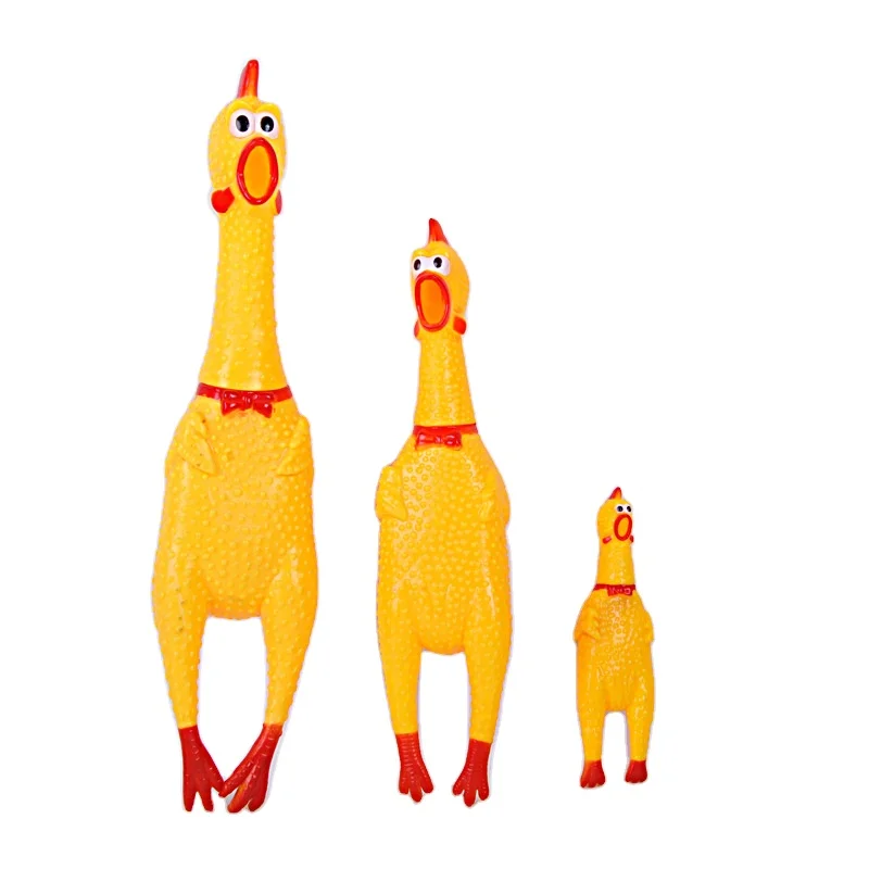 

2021 Hot Wholesale Cute Screaming Chicken Squeaking Chick Sound Pet Interactive Dog Toy, Mix color