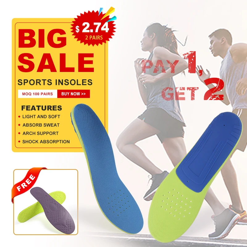 

Light Weight Elasticity EVA Foam Orthopedic Insoles Premium Ortholite Material Men Women Sport Insoles