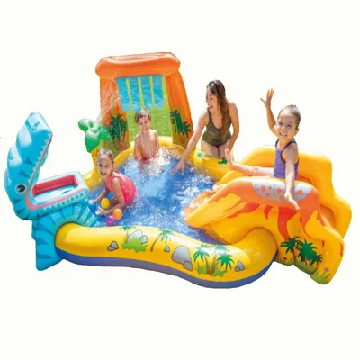 

INTEX 57444 Dinosaur Play Center Pvc Inflatable Outdoor swimming Pools for kids, Customized color