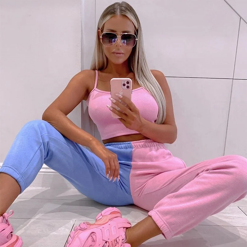 

A20465P New products high waist sports casual pant color contrast winter autumn women's trousers & pants