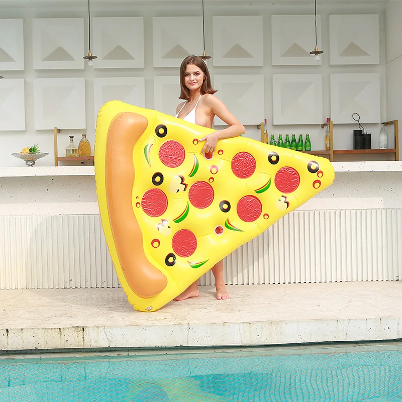 

High quality OEM PVC custom pool float swim ring floating bed inflatable pizza float for summer, Customized color